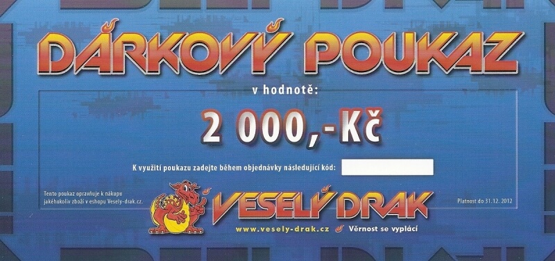 Dárkový poukaz (voucher) v hodnotě 2 000,- Kč