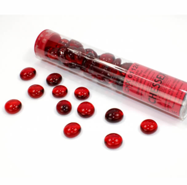 Chessex skleněné žetony countery červené Crystal Red (1124) – 40 ks