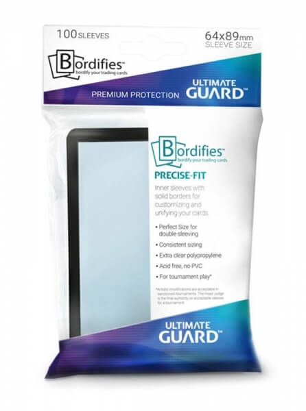 Obaly na karty Ultimate Guard Bordifies Precise-Fit Black - 100 ks