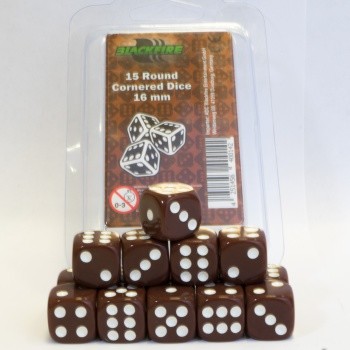Sada kostek Blackfire Dice 16 mm D6 Brown - 15 ks