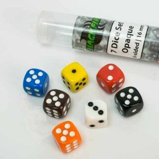 Sada kostek Blackfire Dice 16 mm opaque D6 - 7 ks
