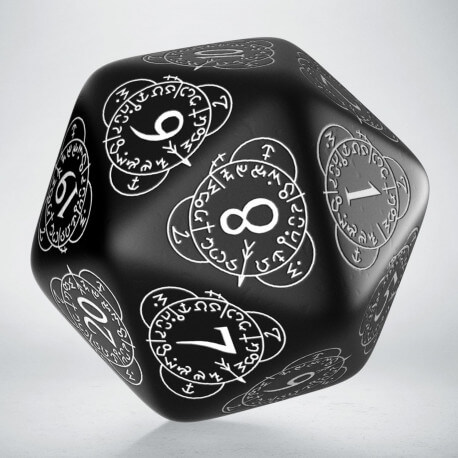 Kostka D20 Level Counter Black and White 30 mm