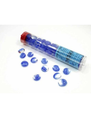 Chessex Gaming Glass Stones in Tube Catseye Dark Blue (žetony) – 40 ks