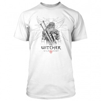 Zaklínač bílé tričko Witcher 3 Sketched Geralt Premium