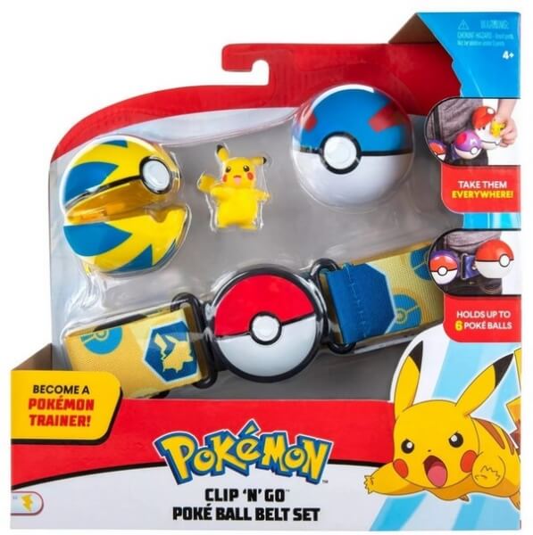 Pokémon Clip and Go set Pikachu s páskem - Great ball + Quick ball