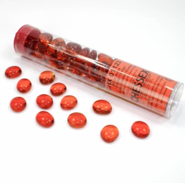 Chessex Gaming Glass Stones in Tube Orange (žetony 1123) – 40 ks