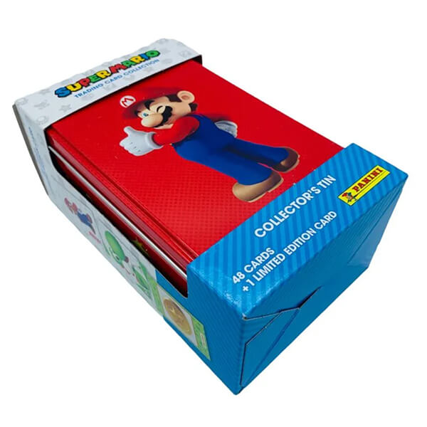 Super Mario plechovka s 6 balíčky karet - červená