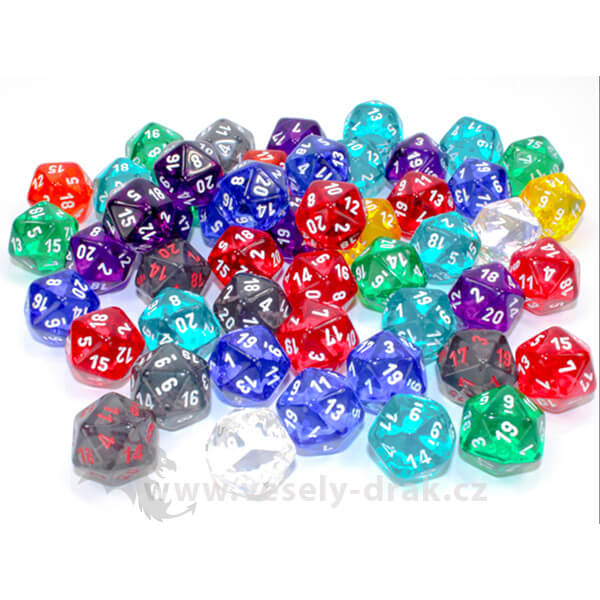 Kostka Chessex Translucent Dice 20 mm D20 – 1 ks (CHX29620)