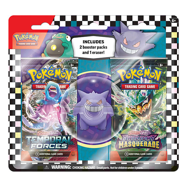 Pokémon Back to School 2024 Eraser Blister - Gengar (2 balíčky + školní guma)