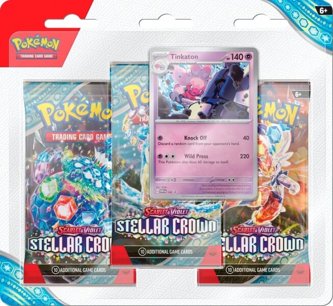 Pokémon Stellar Crown 3 Pack Blister - Tinkaton