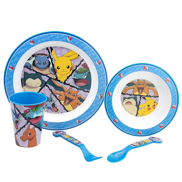 Dětská jídelní sada Pokémon - plastová - 5 ks