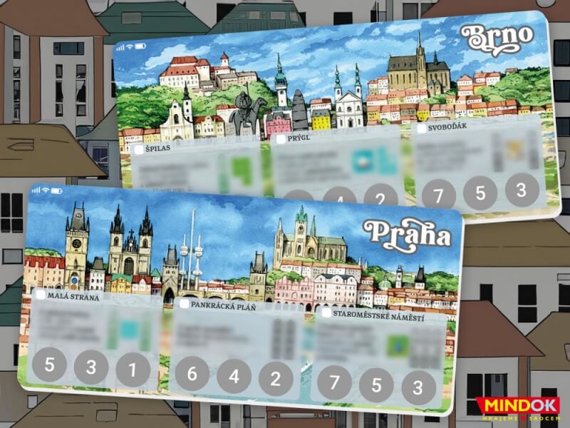 Města + promo deska Praha/Brno