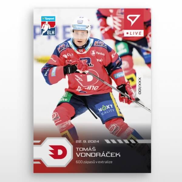Hokejová karta Live Tipsport 2024-2025 - L-02 Tomáš Vondráček