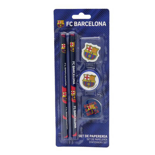 FC Barcelona - školní set (tužky, gumy + ořezávátko)