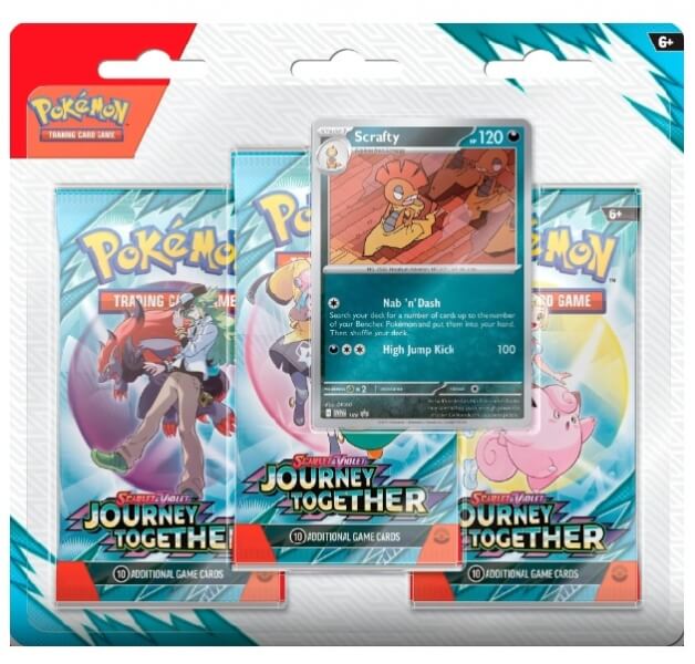 Pokémon Journey Together 3 Pack Blister - Scrafty