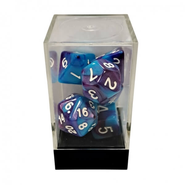 Sada kostek Dual Dual Blue-Purple/White Polyhedral - 7 kusů KAD15395