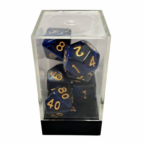 Sada kostek Starry Blue-Black/Gold Polyhedral - 7 kusů KAD15463 - 2. jakost
