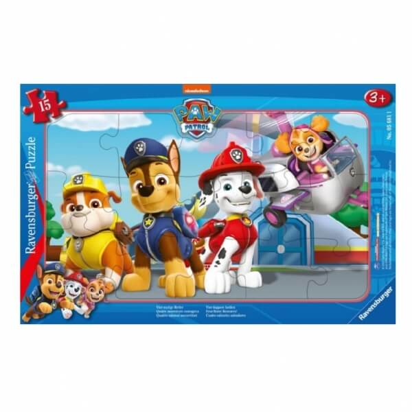 Puzzle Tlapková patrola: Čtyři stateční ochránci (15 dílků)