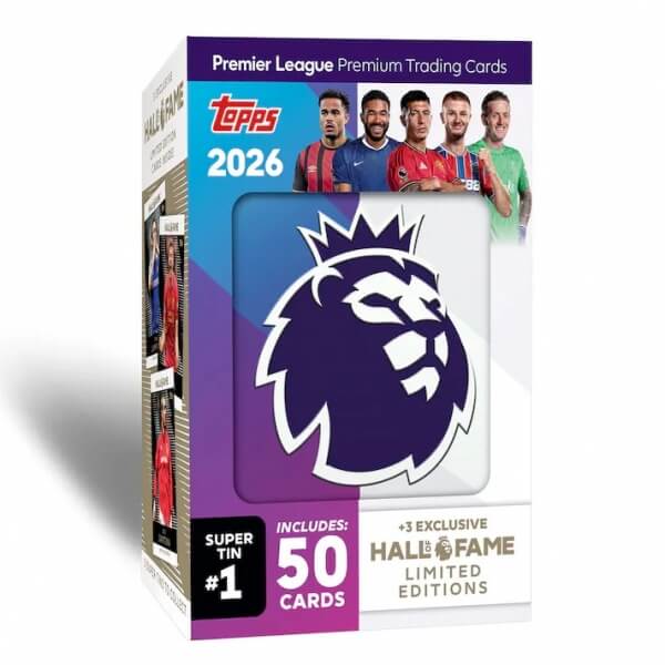 2025-2026 Topps Premier League Super Tin #1 modrá - fotbalové karty