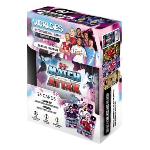 2025-2026 Topps Match Attax Booster Tin 4 International Icons - fialová