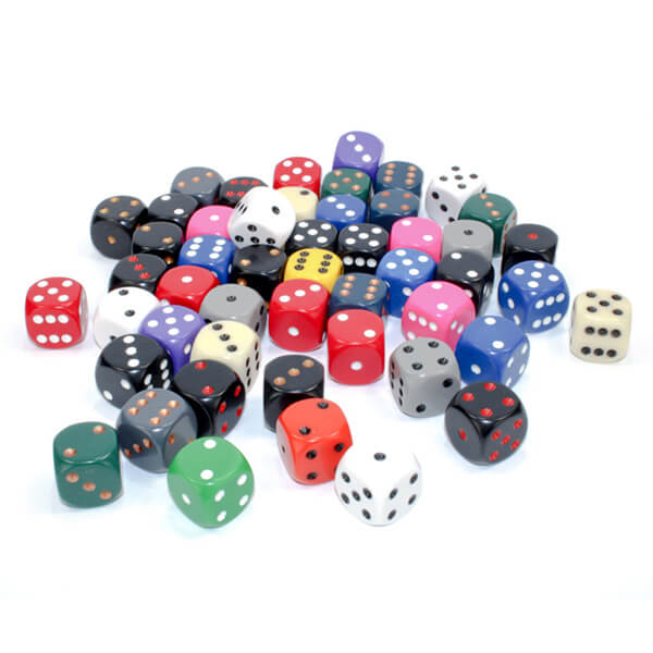 Šestistěnná kostka D6 Loose Opaque Polyhedral Dice 16 mm CHX29426 - 1 ks