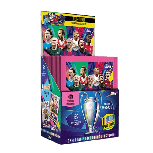 Fotbalové samolepky Topps Champions League 2026 Booster box - 50 balíčků