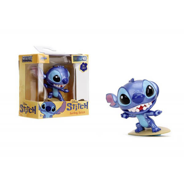 Stitch kovová figurka - Surfing Stitch - 5 cm