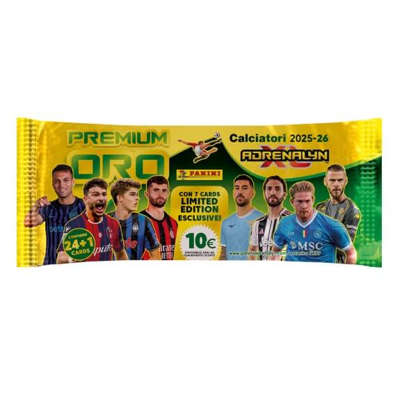 Fotbalové karty Panini Serie A 2025/2026 - ADRENALYN XL Gold Packet