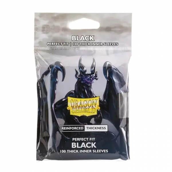 Obaly na karty Dragon Shield - Perfect Fit Thick Black Sleeves - 100 ks