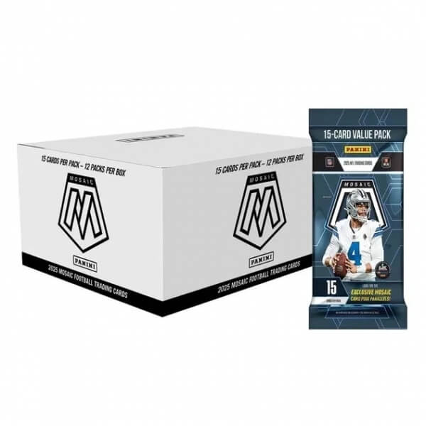 2025 Panini Mosaic NFL Football Fat Pack box - karty amerického fotbalu