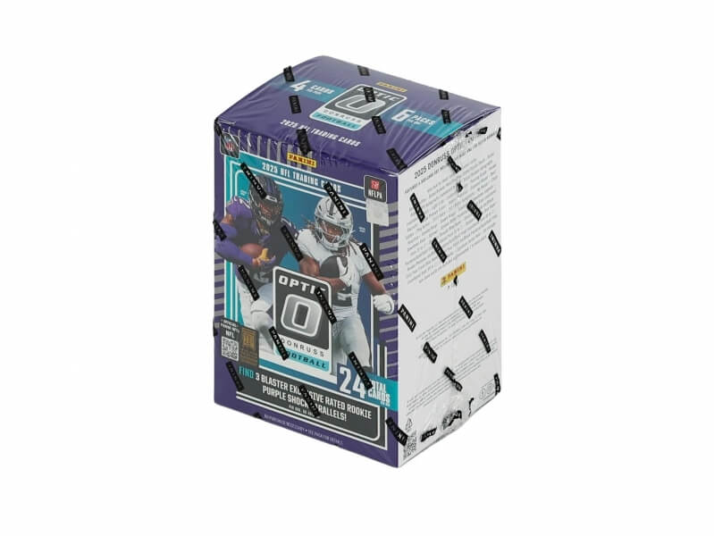2025 Panini Donruss Optic Football Blaster Box (Purple Shock Parallels) - karty amerického fotbalu NFL