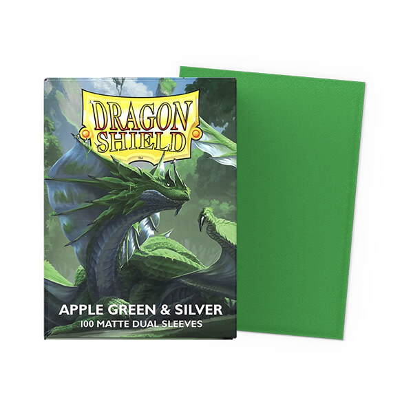 Obaly na karty Dragon Shield Matte Dual Sleeves - Apple Green and Silver - 100 ks