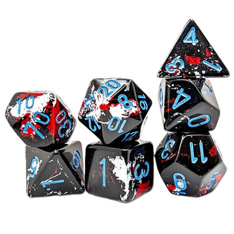 Sada kostek Brush Polyhedral Dark Side/blue - 7 kusů