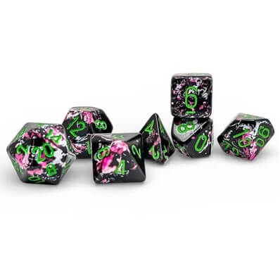 Sada kostek Brush Polyhedral Paintball/green - 7 kusů