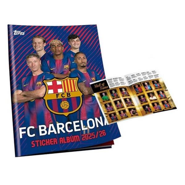 Fotbalové samolepky a Album Topps Barcelona 2025/2026