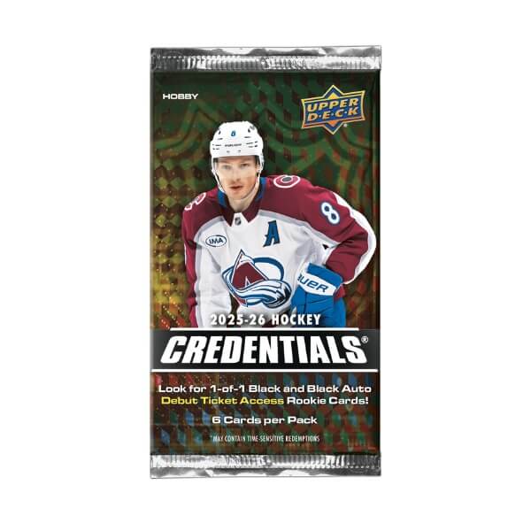 2025-2026 NHL Upper Deck Credentials Hockey Hobby balíček