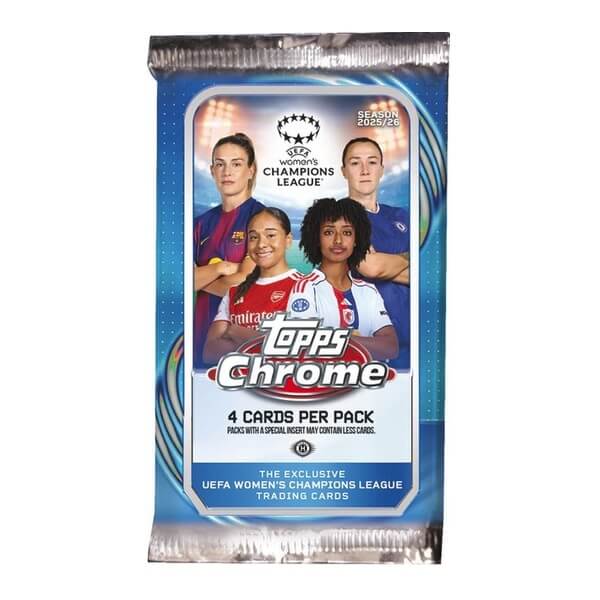 2025-2026 Topps Chrome Soccer UEFA Women's Champions League Hobby Balíček - fotbalové karty