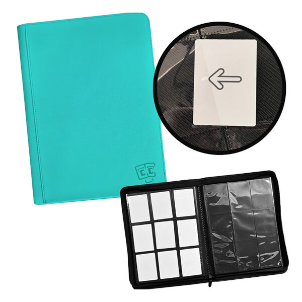 Album na karty TCG Guru 9-Pocket Zippered Xenon Turquoise