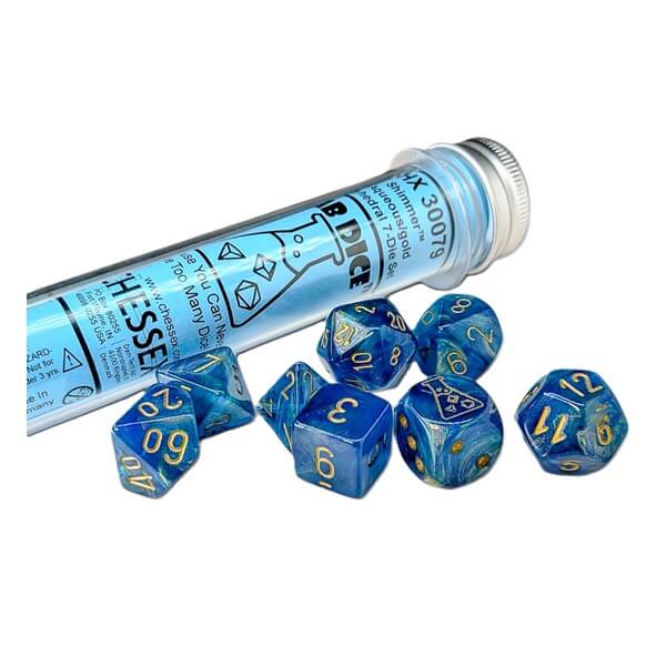 Sada kostek Lab Shimmer Aqueos/Gold Polyhedral (CHX 30079) - 7 kusů