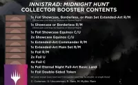 Magic the Gathering Innistrad Midnight Hunt Collector Booster Japonsky - obsah balení