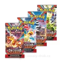 Přehled motivů boosterů Obsidian Flames - k albu je přiložen jeden z nich