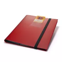 Červené album s přední kapsou na kartu pro vlastní specifikaci