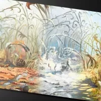 Hraci podlozka Magic the Gathering - Bloomburrow - Season Lands Plains (Four Seasons) umelecka