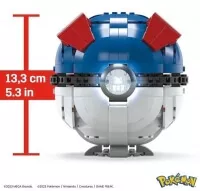 Pokemon figurka Jumbo Great Ball - Mega Construx 13 cm rozmery