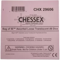 Balení kostek Translucent D6 Loose Polyhedral Dice - 50 ks