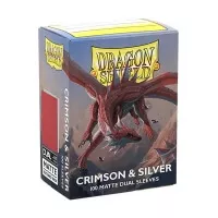 Obaly na karty Dragon Shield Matte Dual Sleeves - Crimson and Silver - 100 ks