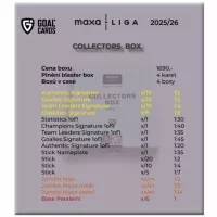 Hokejové karty 2025-2026 Maxa liga Collectors box