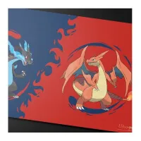 Pokémon hrací podložka - Mega Charizard X a Mega Charizard Y