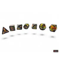 Sada kostek Chessex Brush Polyhedral - Deep Forest/gold 7-Die Set