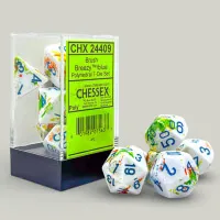 Sada kostek Chessex Brush Polyhedral - Breezy/blue 7-Die Set